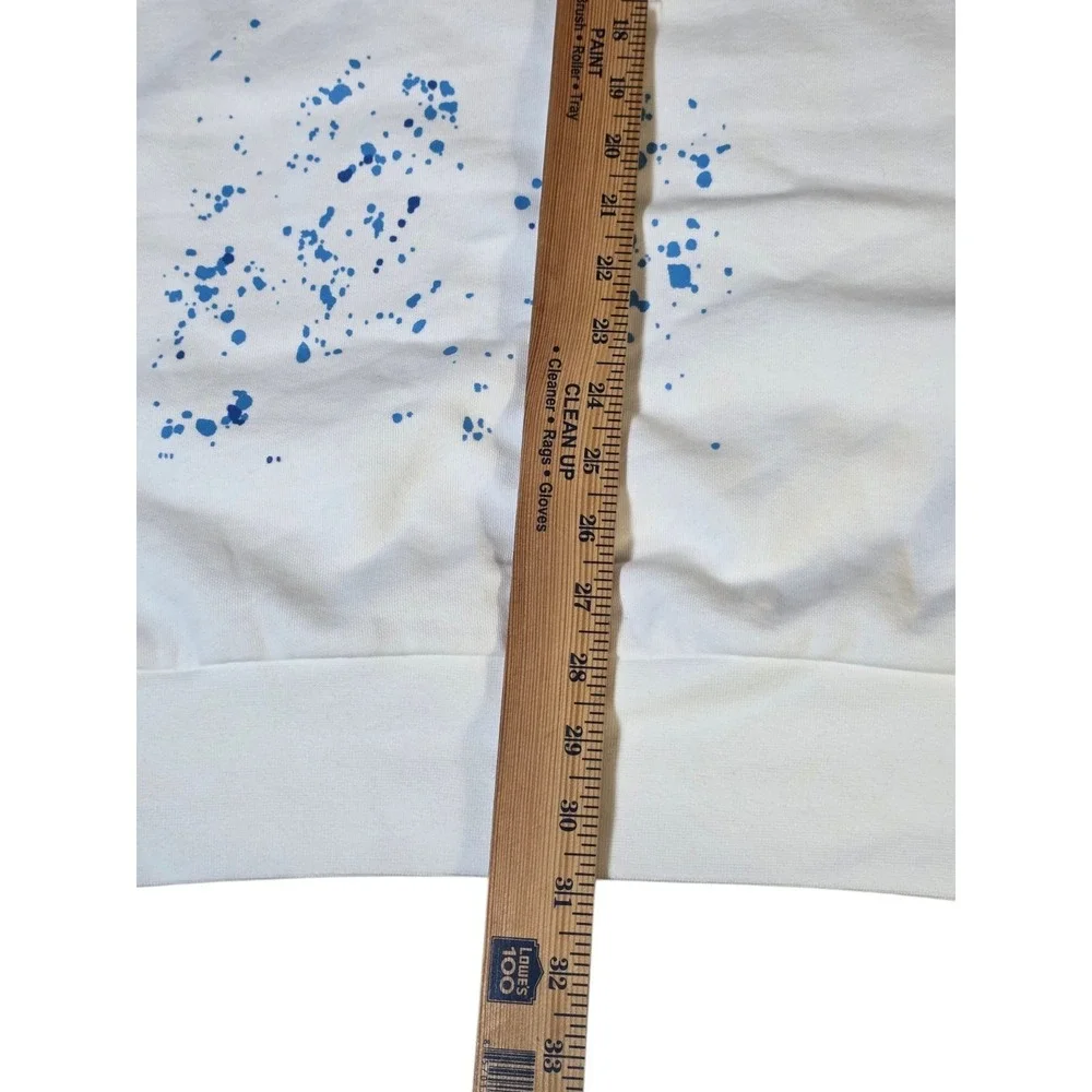 Polo Ralph Lauren Tie Dye Logo Crewneck Sweatshirt‎ Mens XXL White Blue Splatter